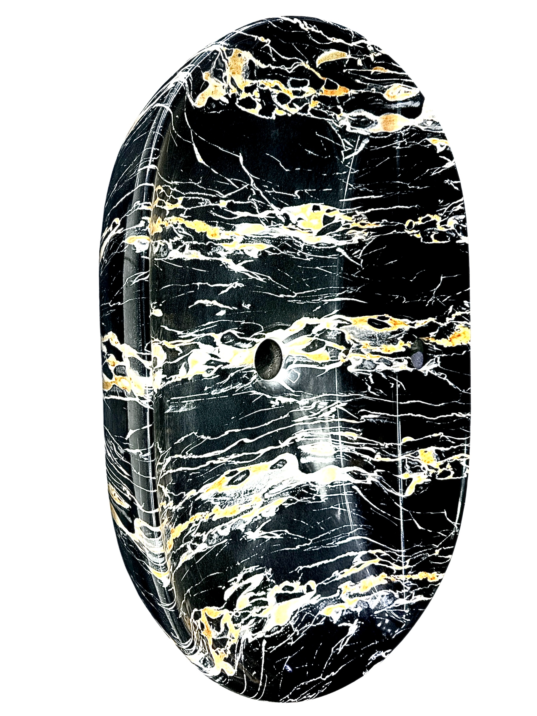 Vanity Bowl Ceramic Marble Textured-BLACK GOLD - Image 2